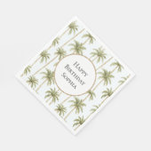 Tropical Green Palm Trees Geburtstag Serviette (Ecke)