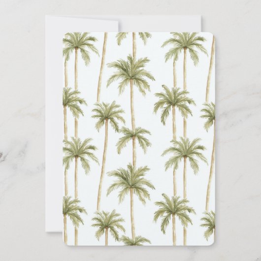 Tropical Green Palm Trees Wedding Einladung (Rückseite)