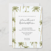 Tropical Green Palm Trees Wedding Einladung (Vorderseite)