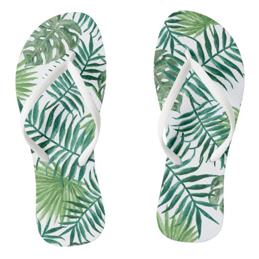 Tropical Green Palms Badesandalen (Fußbett)
