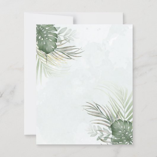 Tropical Green Palms BUDGET Wedding  (Rückseite)
