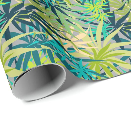 Tropical Green Palms Geschenkpapier (Rolleneckpunkt)