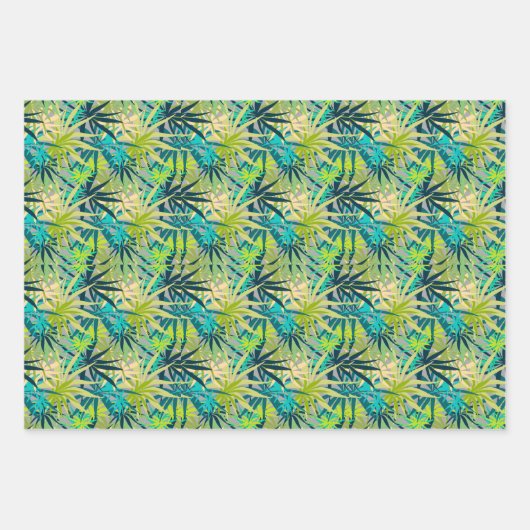 Tropical Green Palms Geschenkpapier Set (Vorderseite)
