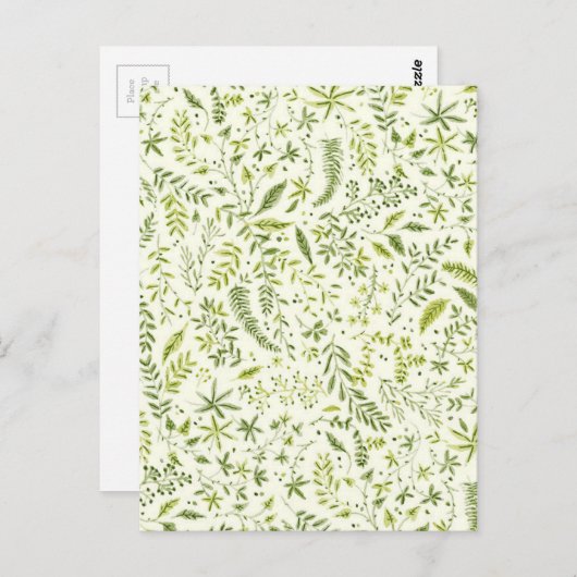 Tropical Green Pattern Postkarte (Vorne/Hinten)