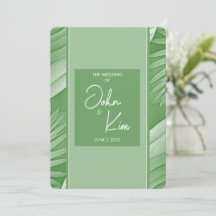 Tropical Green Thema Hochzeit Einladung