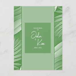 Tropical Green Thema Hochzeit Einladung Postkarte