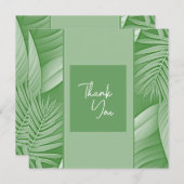 Tropical Green Theme Wedding Danke Cards (Vorne/Hinten)