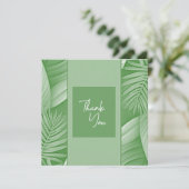 Tropical Green Theme Wedding Danke Cards (Stehend Vorderseite)