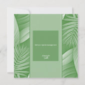 Tropical Green Theme Wedding Danke Cards (Rückseite)