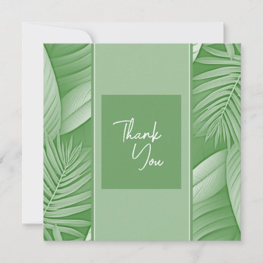 Tropical Green Theme Wedding Danke Cards (Vorderseite)