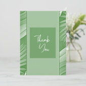 Tropical Green Theme Wedding Danke Karte (Stehend Vorderseite)