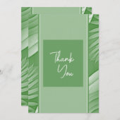 Tropical Green Theme Wedding Danke Karte (Vorne/Hinten)
