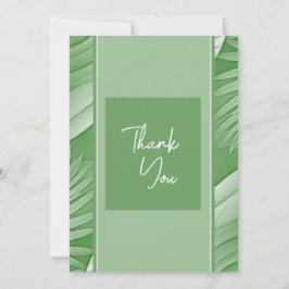 Tropical Green Theme Wedding Danke Karte
