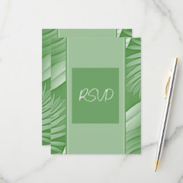 Tropical Green Theme Wedding RSVP Response Card