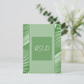 Tropical Green Theme Wedding RSVP Response Card Karte (Stehend Vorderseite)