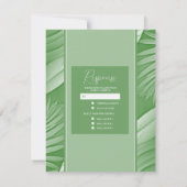 Tropical Green Theme Wedding RSVP Response Card Karte (Rückseite)