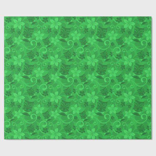Tropical Green Tiki Masken Hawaiian Geschenkpapier (Flach)