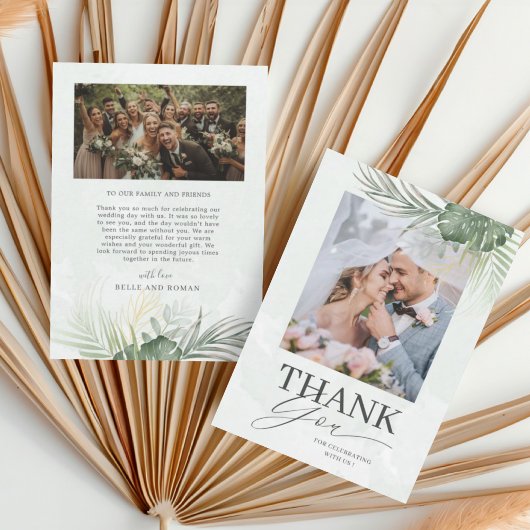 Tropical Green Tropical Thank You Wedding  Dankeskarte