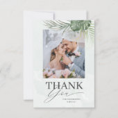 Tropical Green Tropical Thank You Wedding  Dankeskarte (Vorderseite)