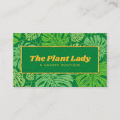 Tropical Green und Gold Monstera Palm Blätter Visitenkarte (Vorderseite)