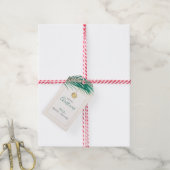 Tropical Green und Gold Palm Tree Weihnachten Geschenkanhänger (Mit Garn)