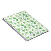 Tropical Green Watercolor Blätter Name Notebook Notizblock (Rechte Seite)