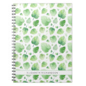 Tropical Green Watercolor Blätter Name Notebook Notizblock (Vorderseite)