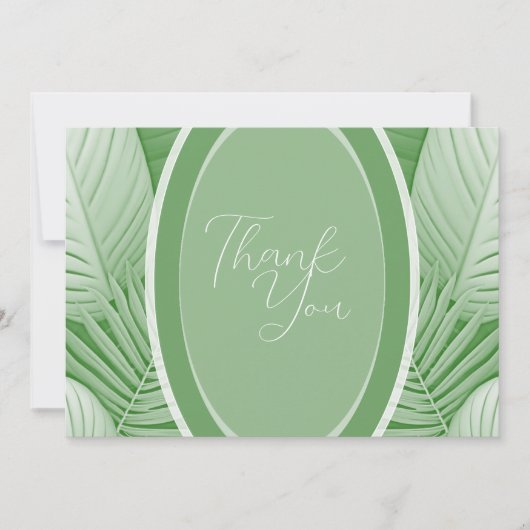 Tropical Green Wedding Dankeschön Card Dankeskarte (Vorderseite)
