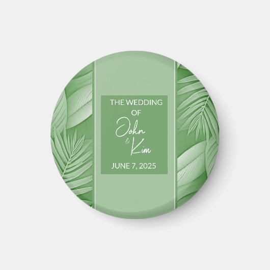Tropical Green Wedding Magnet (Vorne)