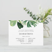 Tropical Green Wedding Probe Dinner einladen Einladung (Stehend Vorderseite)