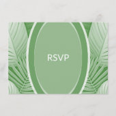 Tropical Green Wedding RSVP QR Code Enclosure Card Begleitkarte (Vorderseite)