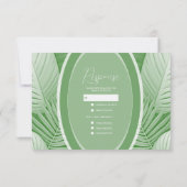Tropical Green Wedding RSVP Response Card (Rückseite)