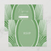 Tropical Green Wedding RSVP Response Card Karte (Vorne/Hinten)