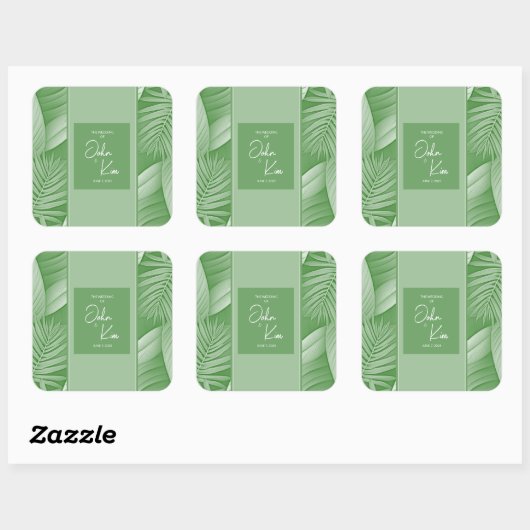 Tropical Green Wedding Sticker (Blatt)