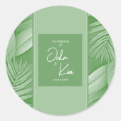 Tropical Green Wedding Sticker (Vorderseite)
