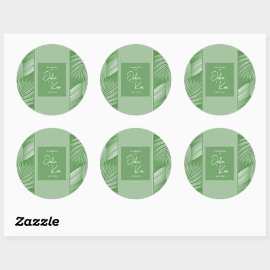 Tropical Green Wedding Sticker (Blatt)