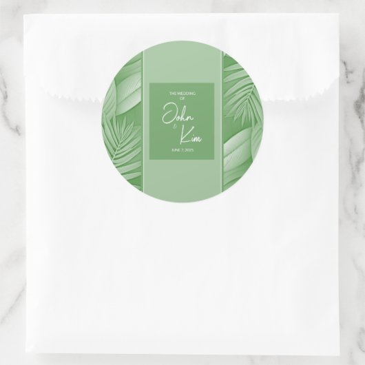 Tropical Green Wedding Sticker (Tasche)