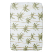 Tropical Green White Palm Trees Badematte (Vorderseite Vertikal)