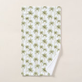 Tropical Green White Palm Trees Badhandtuch Set (Handtuch)
