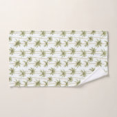 Tropical Green White Palm Trees Badhandtuch Set (Handtuch)