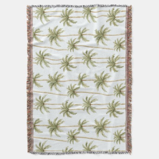 Tropical Green White Palm Trees Decke (Vorderseite Vertikal)