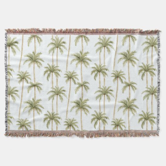 Tropical Green White Palm Trees Decke (Vorderseite)