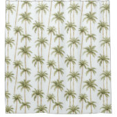 Tropical Green White Palm Trees Duschvorhang (Vorderseite)