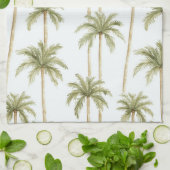 Tropical Green White Palm Trees Geschirrtuch (Gefaltet)