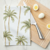 Tropical Green White Palm Trees Geschirrtuch (Viertel Falte)
