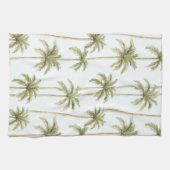 Tropical Green White Palm Trees Geschirrtuch (Horizontal)