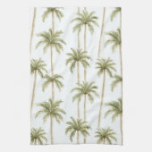 Tropical Green White Palm Trees Geschirrtuch (Vertikal)
