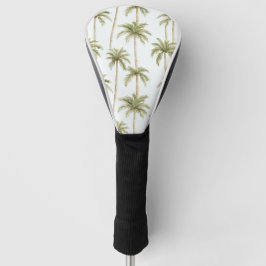 Tropical Green White Palm Trees Golf Headcover