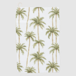Tropical Green White Palm Trees Golfhandtuch