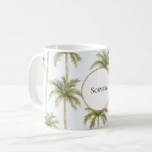 Tropical Green White Palm Trees Kaffeetasse (Vorderseite Links)